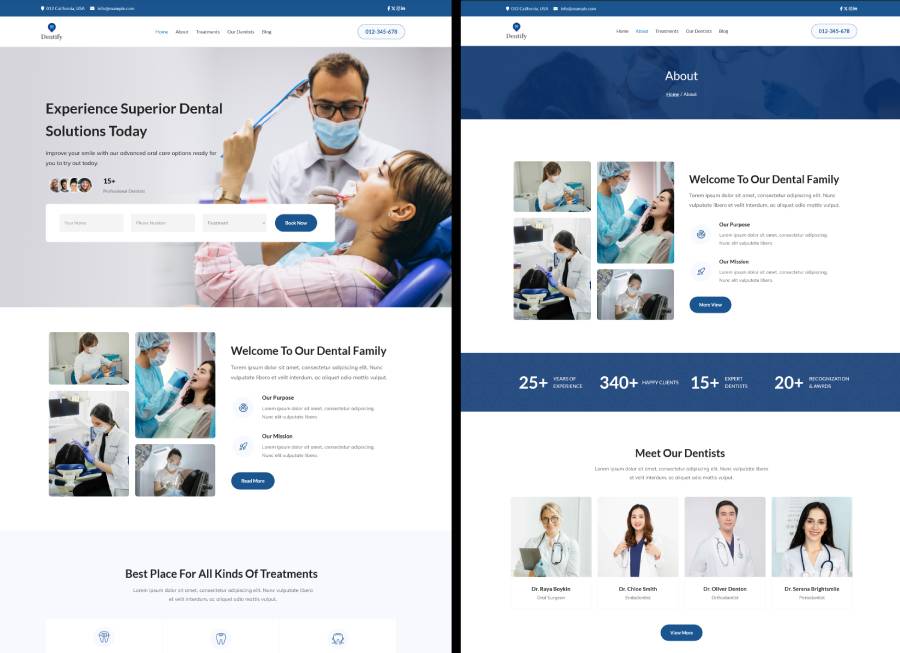 Dentify – Dental Clinic & Dentist Website Template